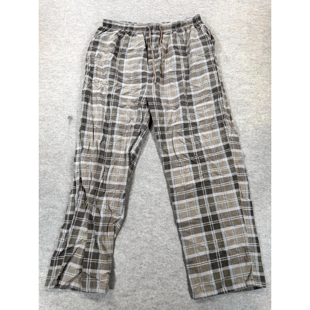 Metropolitan Pajama Pants Mens XL Multi Plaid Straight Leg Flannel Sleepwear